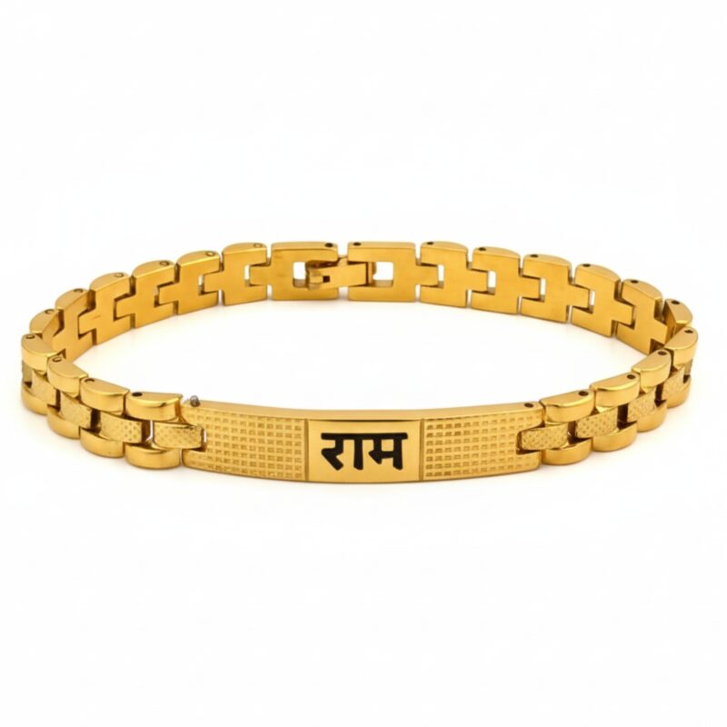 Spiritual18K Gold Plated RAM Bracelet for Men with Dots & Square