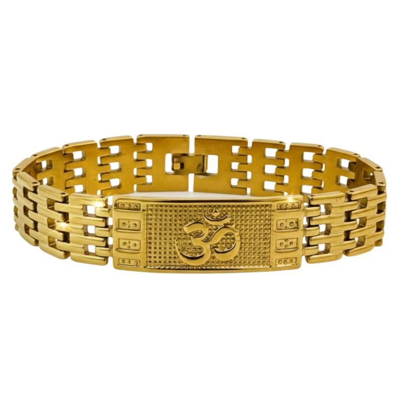 Elegant OM Bracelet with Square shape and dotted detailing for Men