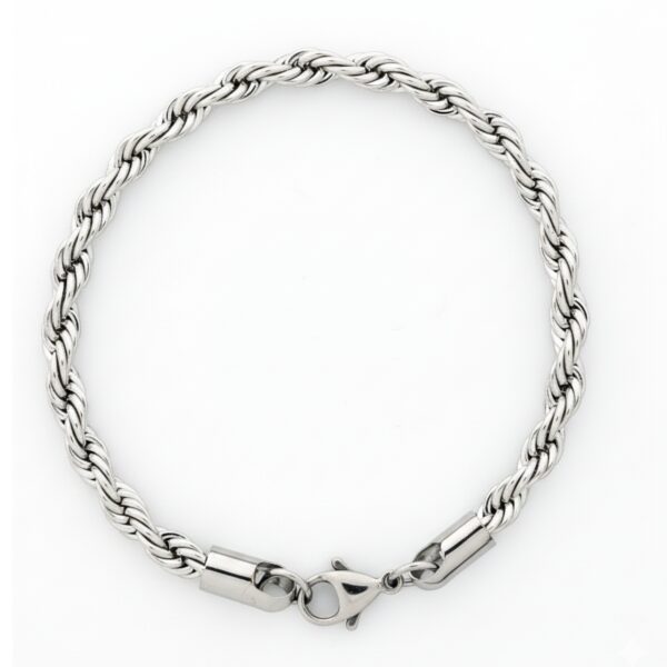 Minimal & Classic Silver-Plated Rope Chain Bracelet for Men