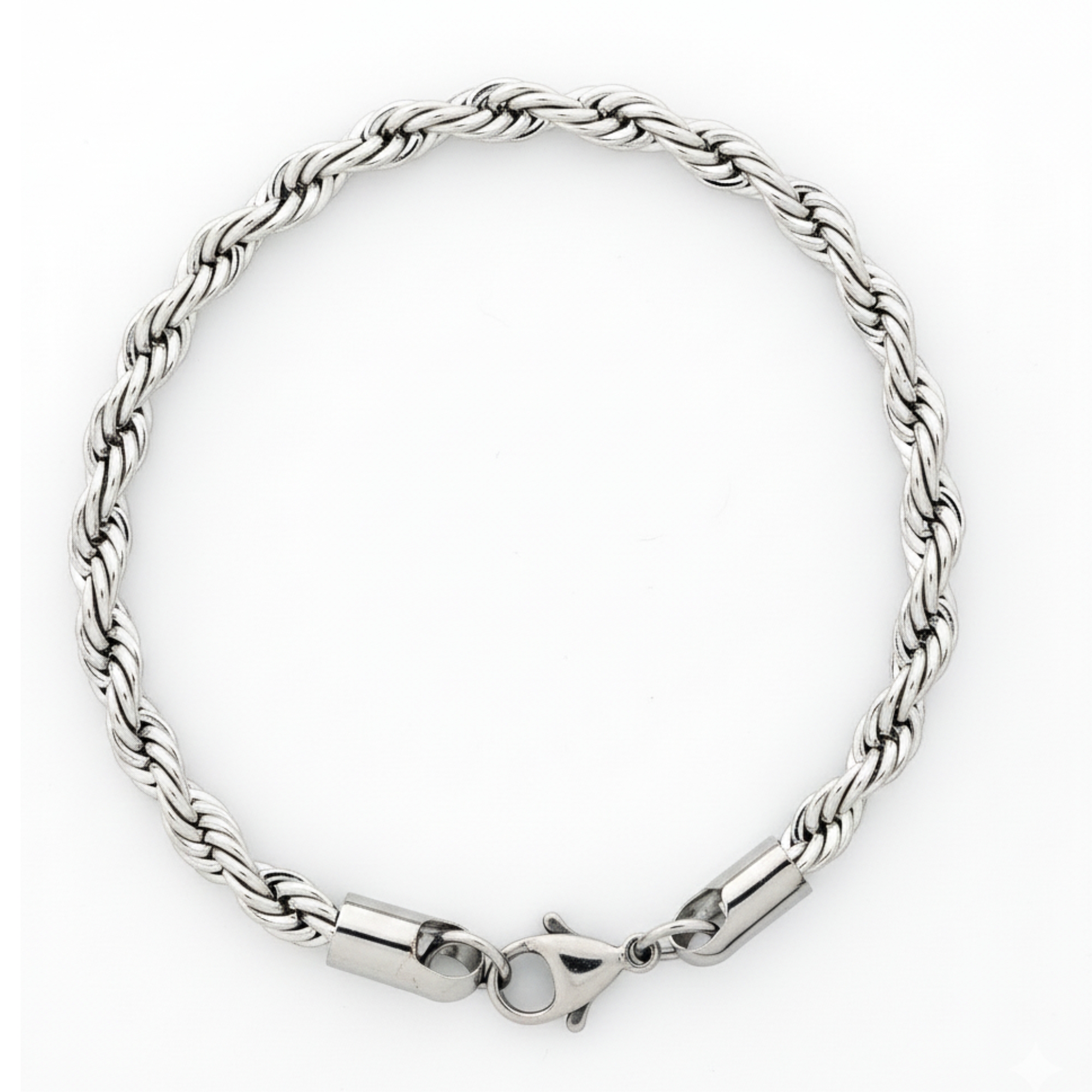 Minimal & Classic Silver-Plated Rope Chain Bracelet for Men
