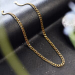 AuraSpark 18K Gold Stainless Steel Cuban Chain for Men