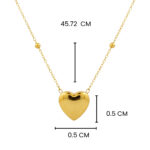 18K Gold Plated Love Heart Pendant Chain for Women
