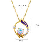 Gold Tone Celestial Halo Pendant Necklace for Women