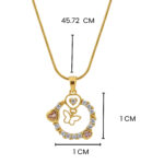 Butterfly & Heart Charm Pendant Necklace for Women