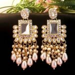 Traditional Indian Mirror Jhumka Earrings for Weddings