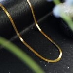 AuraSpark 18K gold plated herringbone star chain for men