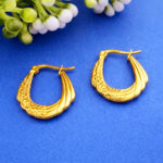Vintage Style Intricate Gold Scrollwork Hoop Jewelry