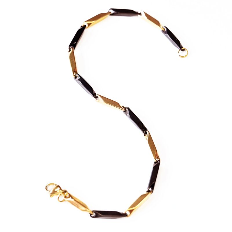 Classical Two Tone Gold & Black Rice Chain for Men