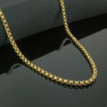 High polish gold Venetian link necklace for men jewelry.
