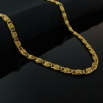 AuraSpark 18K gold tone stainless steel snail chain for men