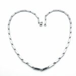 AuraSpark Men's Silver Rice Chain Necklace Bar Link