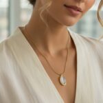 AuraSpark Gold Oval Pendant Necklace with Cat's Eye Stone