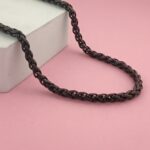 Black Anti Tarnish Wheat Chain Necklace for Men
