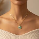 18K Gold Plated Rose Flower Charm on Snake Chain