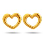 Classic Gold Plated Anti Tarnish Open Heart Earrings for Women
