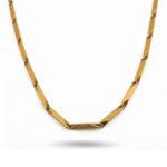 Stunning Gold Plated Stainless Steel Rice Chain for Men