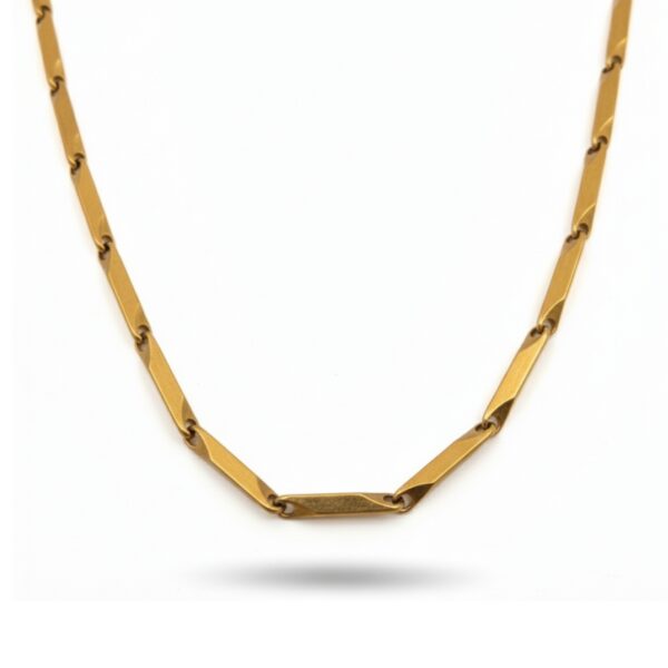 Stunning Gold Plated Stainless Steel Rice Chain for Men