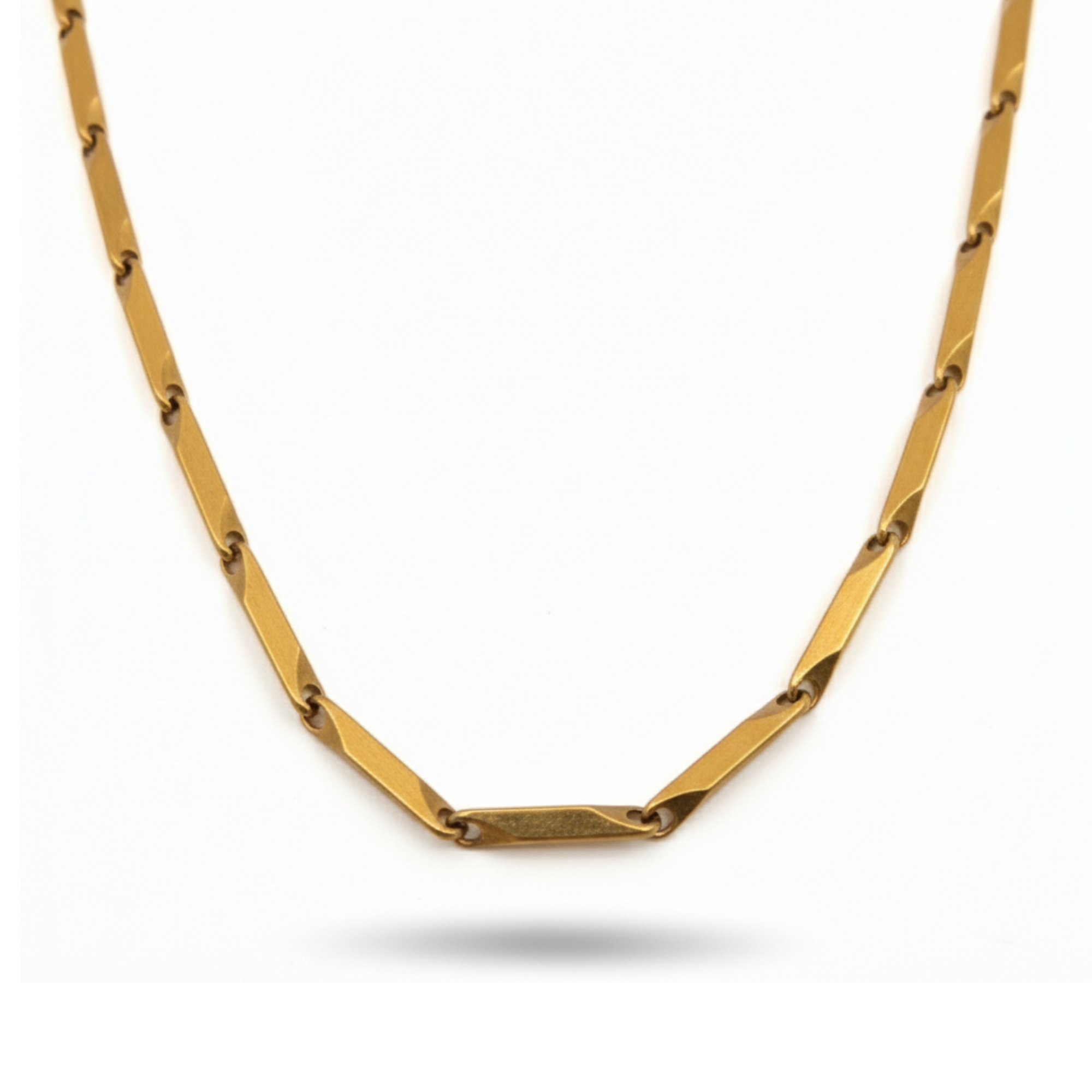 Stunning Gold Plated Stainless Steel Rice Chain for Men