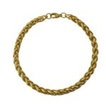 Premium 18K Gold Tone Wheat Chain Bracelet for Men