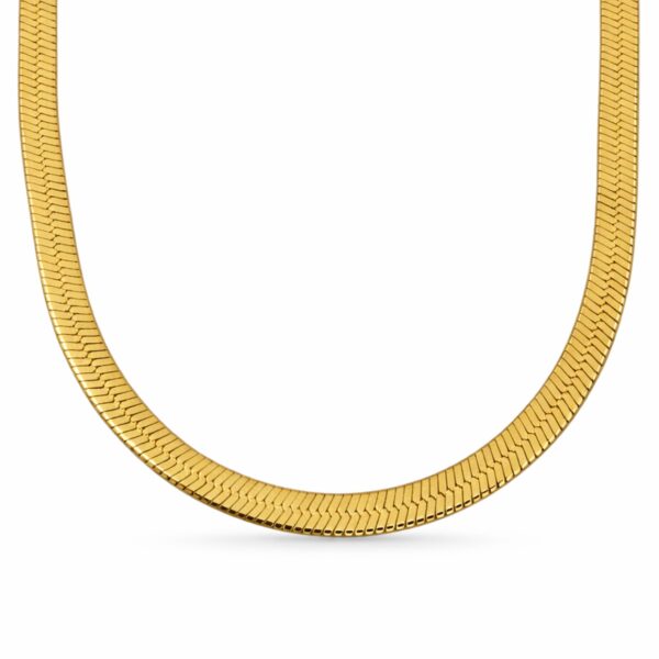 AuraSpark Gold Snake Chain Necklace on white background