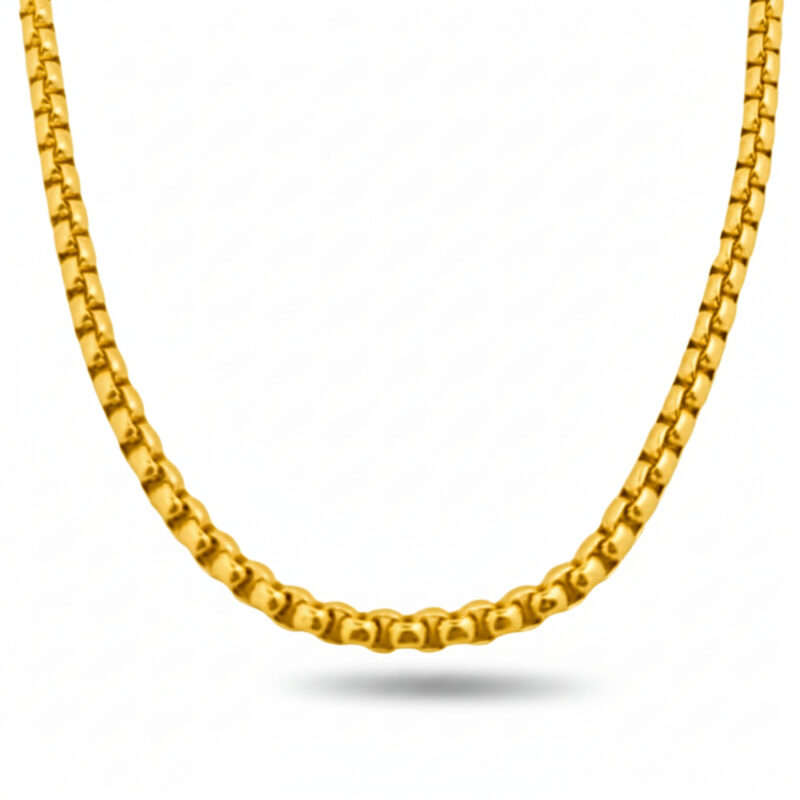 Premium18K Gold plated Rounded Box Chain for Men