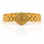 Premium 18K Gold OM Bracelet for Men with Circle & Dotted Detailing