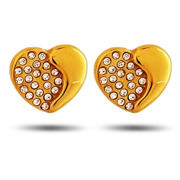 Elegant Anti Tarnish Love Heart Crystal Stud Earring for Women