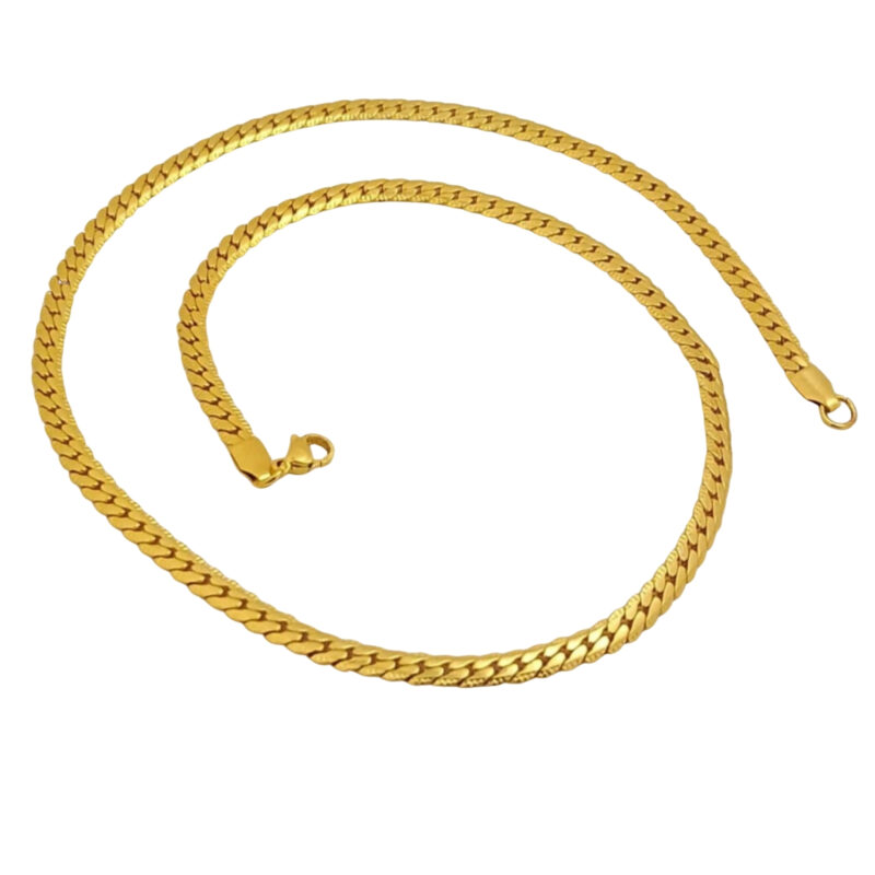 Elegant Gold Tone Anti Tarnish Curb Chain for Men