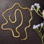 Anti-Tarnish Gold Snake Link Necklace for Daily Wear
