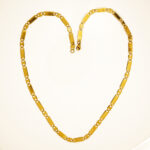 AuraSpark Men's 18K Gold Plated Biscuit Bar Link Chain