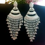 Silver-plated Boho Chandbali Earrings for Weddings.