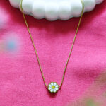 AuraSpark Gold Daisy Pendant Necklace on Snake Chain
