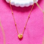 18K Gold Plated Love Heart Pendant Chain for Women