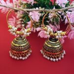 Traditional Indian Gold Hoop Jhumki Earrings for Women