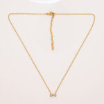 Dainty 18K Gold Plated Ribbon Pendant for Women