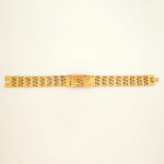 AuraSpark Gold-Plated Om Bracelet with Textured Square Dial
