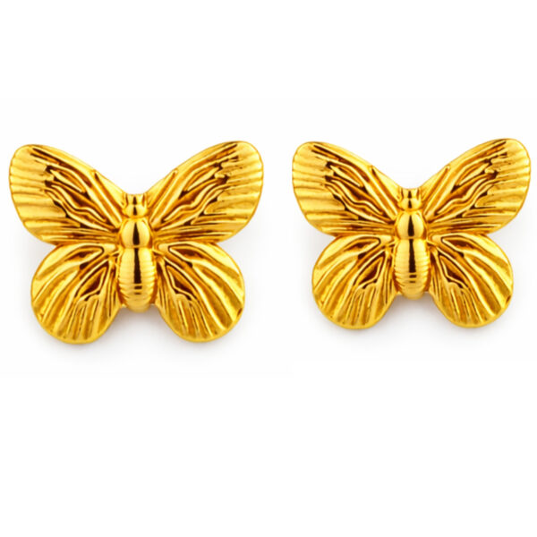 Minimalist Gold-Plated Butterfly Stud Earrings for Women