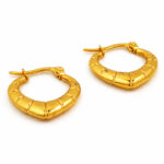 Charming Gold-Plated tapered ribbon hoop earring