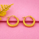 AuraSpark 18K Gold Plated Twisted Rope Hoop Earrings