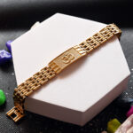 Religious Gold Om Bracelet for Men and Boys AuraSpark.