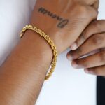 18K Gold Plated Rope Chain Bracelet for Men