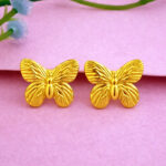 AuraSpark 18K Gold Plated Butterfly Stud Earrings for Women