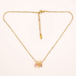 Women's dainty 18K gold plated heart and star pendant.