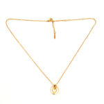 AuraSpark Gold Circle Amulet Necklace with Central Diamond