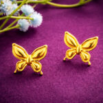 Minimalist golden flutter earrings nature-inspired style