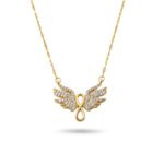 SparklingGold Plated Angel Wing Infinity Necklace for Women