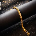 18K Gold Plated Rope Chain Bracelet for Men