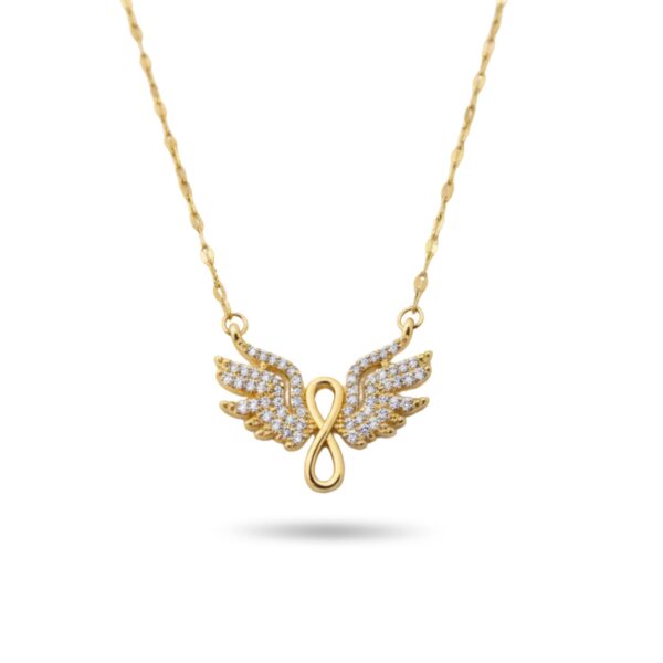 SparklingGold Plated Angel Wing Infinity Necklace for Women