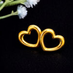 Minimalist 18K Gold Heart Earrings for Women and Girls