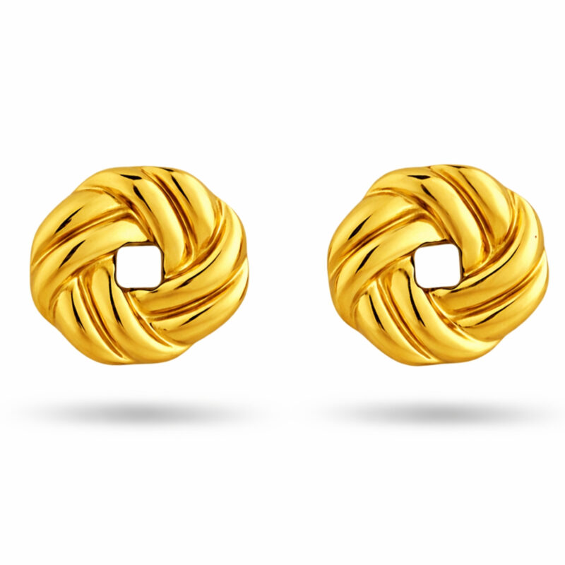Minimalist Gold-Plated Stainless Steel Twisted Knot Stud Knot Earring